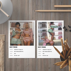 Saweetie Doja Cat Best Friend Minimalist Song Poster Photo Print | Wall Decor | Printable Wall Art Digital Download