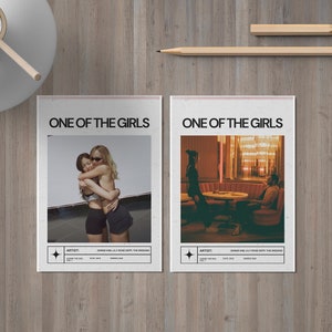 Jennie Kim, Lily Rose Depp, The Weeknd One Of The Girls Cartel de la canción minimalista Impresión fotográfica / Decoración de la pared / Arte de pared imprimible Descarga digital