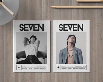 Jungkook 'Seven' Song Poster: Minimalist Wall Art (Digital Download)