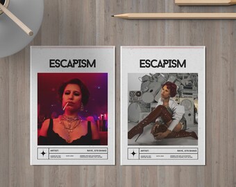 Póster de la canción "Escapism" de Raye 070 Shake: Arte mural minimalista (descarga digital)