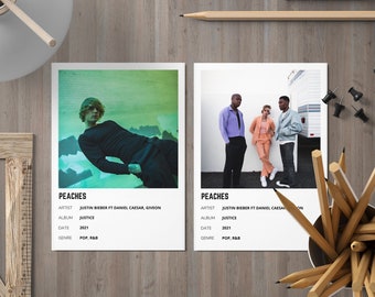 Peaches Song Poster: Justin Bieber, Daniel Caesar, Giveon (Digital Download)