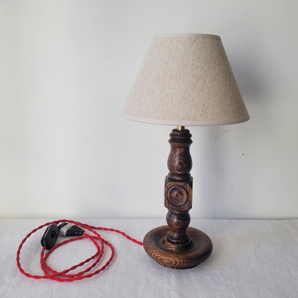 French wooden lamp vintage art deco brutalist Basque Euskadi Dudouyt Courtrai 1940s 1950s