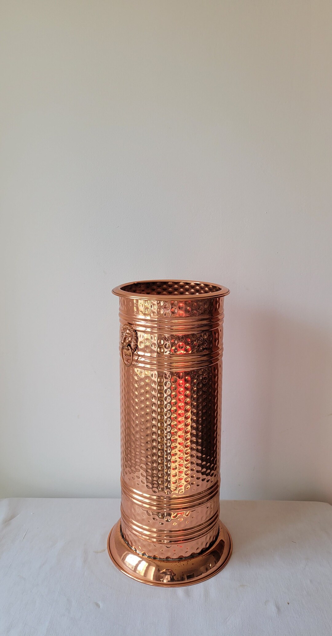 French Vintage Copper Umbrella Holder Lions Head Antique Old Etsy