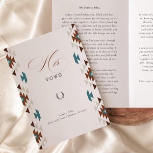 Southwestern Wedding Gelübdebuch Vorlage, Wüste für Sie und Seine Gelübde, Liebesbrief Andenken Braut & Bräutigam | Anmut