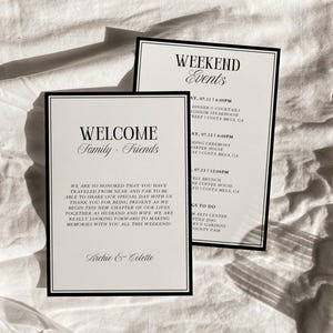de Timeline de mariage classique dans le passé, itinéraire de week-end de mariage de luxe minimaliste, calendrier d'événements de mariage vintage intemporel | Coco