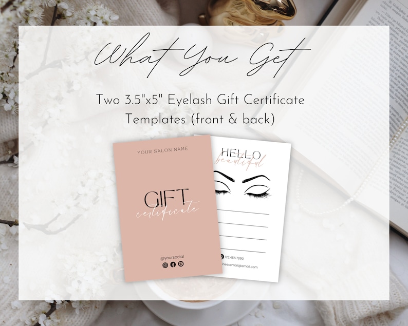 Modern Eyelash Gift Certificate Template Makeup Artist Gift - Etsy