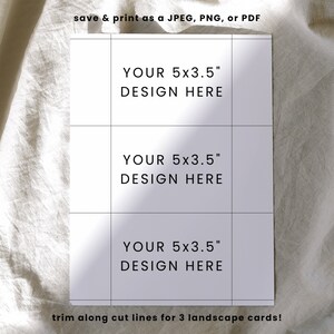 5x3.5 Landscape Invitation Card Printing Template, 5x3.5 Greeting Card ...
