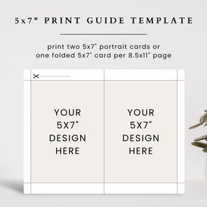 Folded Card Template for 8.5x11 Paper/ 4x6, 5x7/ PSD, PNG, JPEG, Tiff 