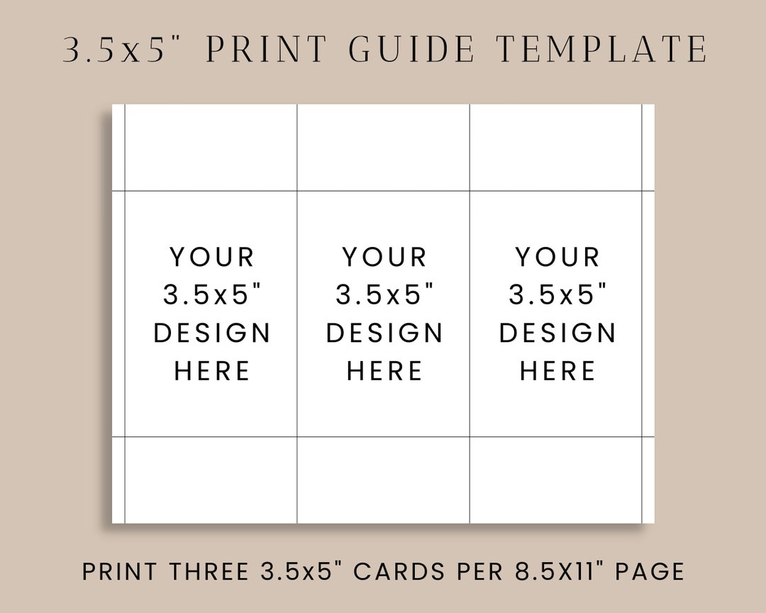 3.5x5 Portrait Invitation Card Printing Template 3.5x5 - Etsy