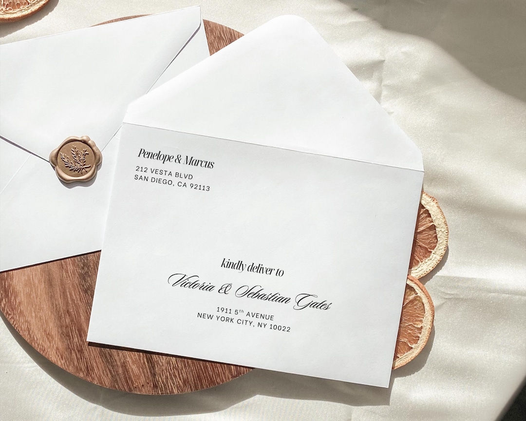 Elegant Old Money Envelope Addressing Template, Timeless Wedding ...