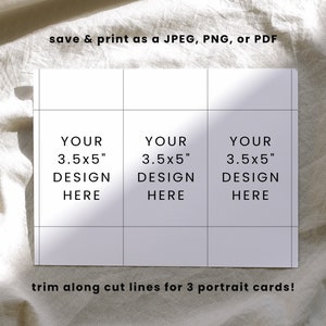 3.5x5 Portrait Invitation Card Printing Template, 3.5x5 Greeting Card ...