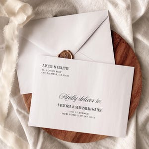 Plantilla clásica para escribir direcciones en sobres de dinero antiguo, dirección atemporal para sobres de boda, sobres minimalistas de lujo, A1, A2, A6, A7 y A9 / Coco