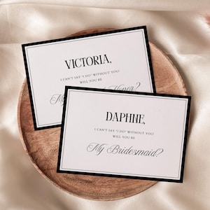 Modello di proposta di matrimonio per damigella d'onore classica e di vecchia data, modello di proposta di matrimonio per damigella d'onore senza tempo, modello di lusso minimalista "Vuoi essere la mia damigella d'onore?" / Coco