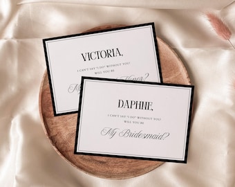 Classic Old Money Bridesmaid Proposal Card Template, Timeless Maid of Honor Proposal, Minimalist Luxury Will You Be My Bridesmaid | Coco