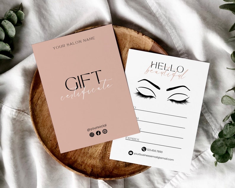 Modern Eyelash Gift Certificate Template Makeup Artist Gift - Etsy