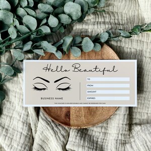 Printable Eyelash Gift Certificate Template, Lash Extension Gift ...