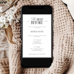 Classic Old Money Rehearsal Dinner Invitation Template, Timeless Vintage Wedding Rehearsal Invite, Minimalist Luxury Invitation | Coco image 2