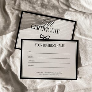 de Chèque-cadeau classique de style ancien, Carte-cadeau de luxe minimaliste, Chèque-cadeau vintage intemporel, Coupon pour petite entreprise | Coco