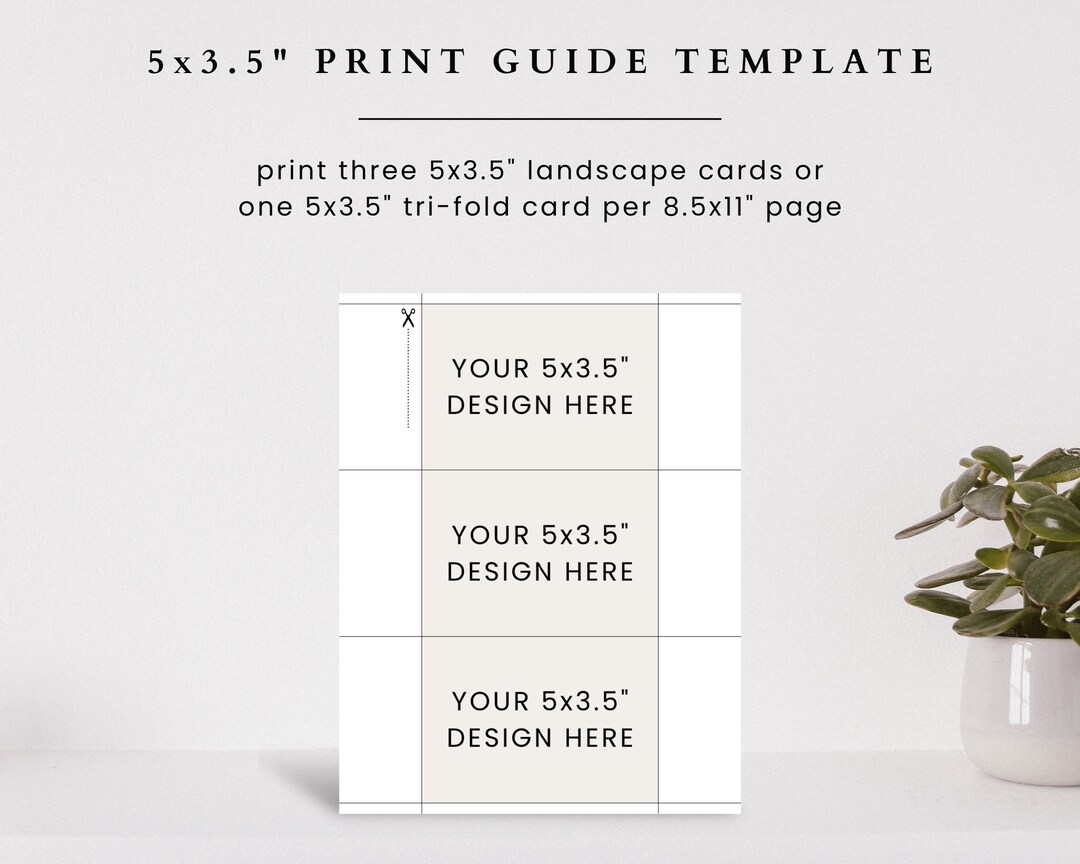 5x3.5 Landscape Invitation Card Printing Template, 5x3.5 Greeting Card ...