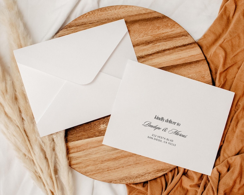 Elegant Old Money Envelope Addressing Template, Timeless Wedding ...