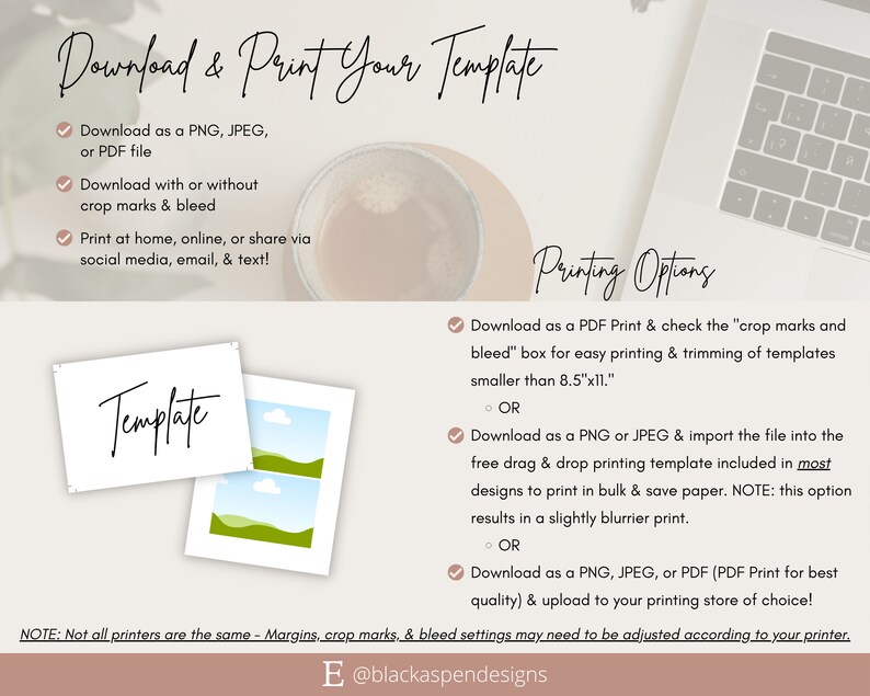 May include: A digital download template with instructions on how to download and print the template. The template can be downloaded as a PNG, JPEG, or PDF file. The template can be printed at home, online, or shared via social media, email, and text. The template can be printed with or without crop marks and bleed. The template can be printed in bulk and saved paper. The template can be printed for best quality and uploaded to a printing store of choice. The template can be printed in a slightly blurrier print. The template can be printed in a PDF print and checked for crop marks and bleed. The template can be printed in a smaller size than 8.5 inches by 11 inches.