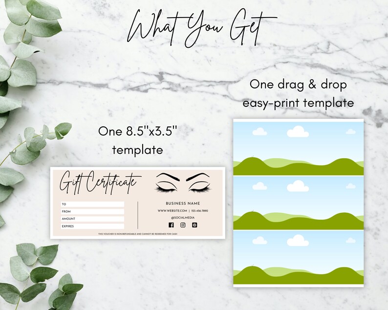 Eyelash Gift Certificate Template Printable Boho Gift Card - Etsy