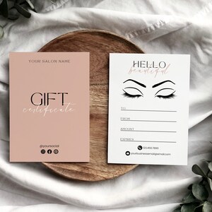 Modern Eyelash Gift Certificate Template, Makeup Artist Gift Card ...