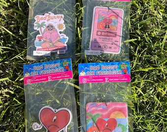 Bad bunny car air freshener, bad bunny air freshener, un verano sin ti air freshener, bad bunny aromatizante de carro