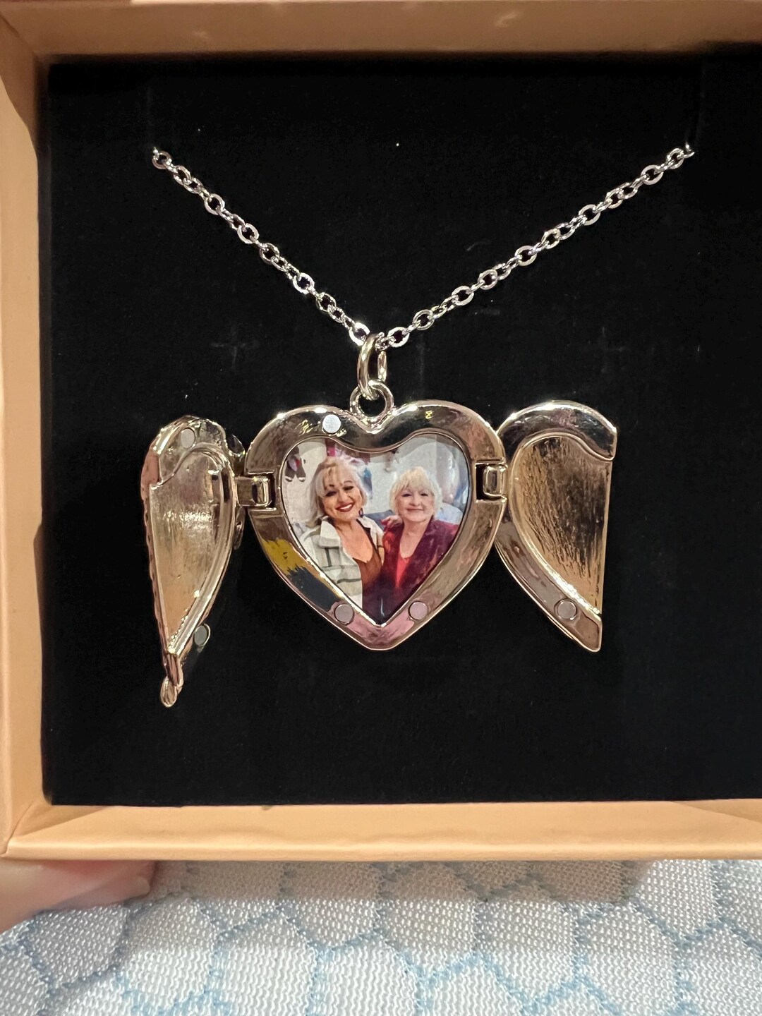 Silver Heart Wing Locket, Gold Wing Locket, Locket, Memorial Locket ...
