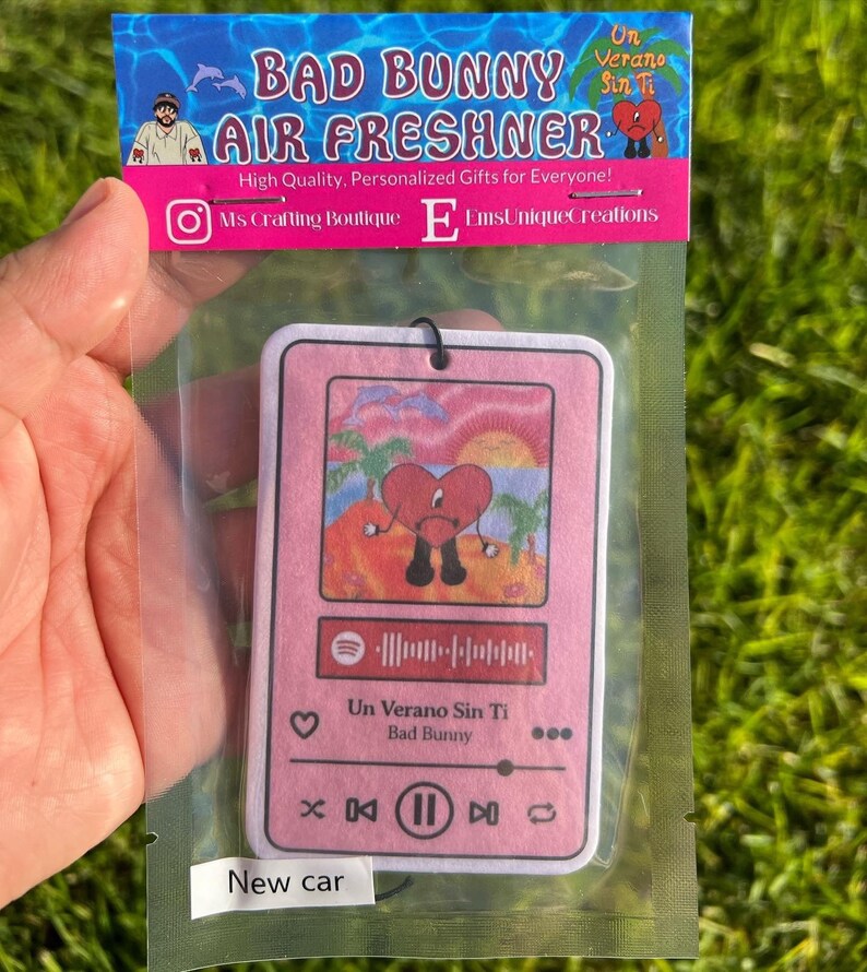 Bad Bunny Car Air Freshener FREE SHIPPING Bad Bunny Un Verano Etsy
