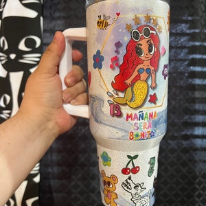 40oz karol g tumbler, manana será bonito Karol g tumbler, glitter Karol g tumbler, glittery tumbler FREE SHIPPING