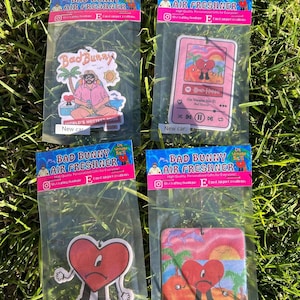 Bad bunny car air freshener FREE SHIPPING bad bunny un verano sin ti, bad bunny air freshener, bad bunny heart, bad bunny bebesota Benito