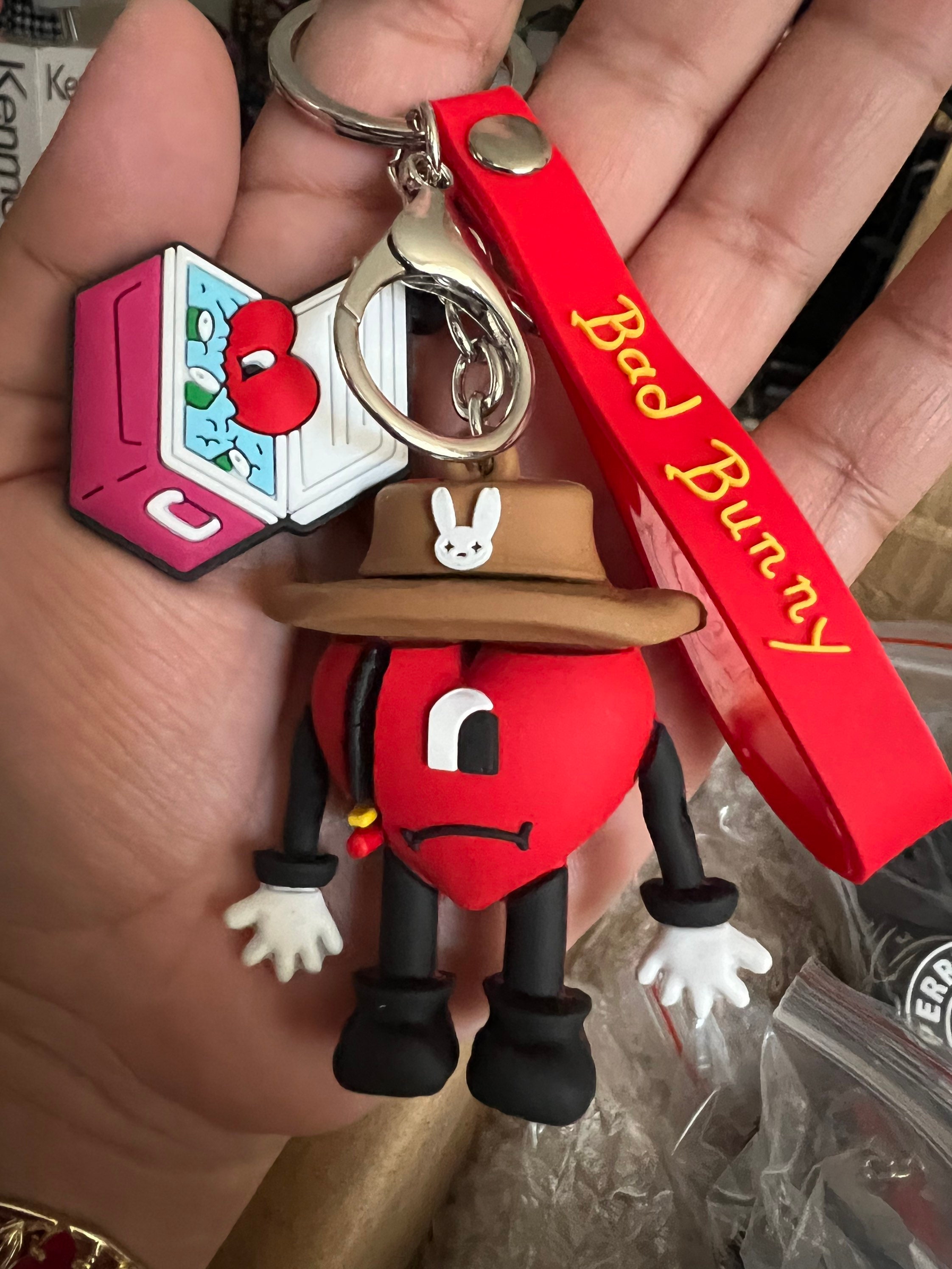 Bad Bunny Heart Keychain Bad Bunny Keychain Bad Bunny 3D Etsy