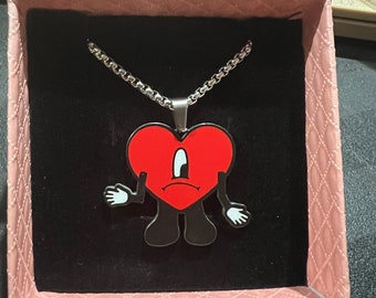 Bad bunny necklace, bad bunny stainless steel necklace, bad bunny un verano sin ti necklace