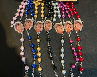 Personalized rosary rosary with 2picture Rosario con foto personalizado, custom rosary, custom rosary with photo, rosario foto personalizado