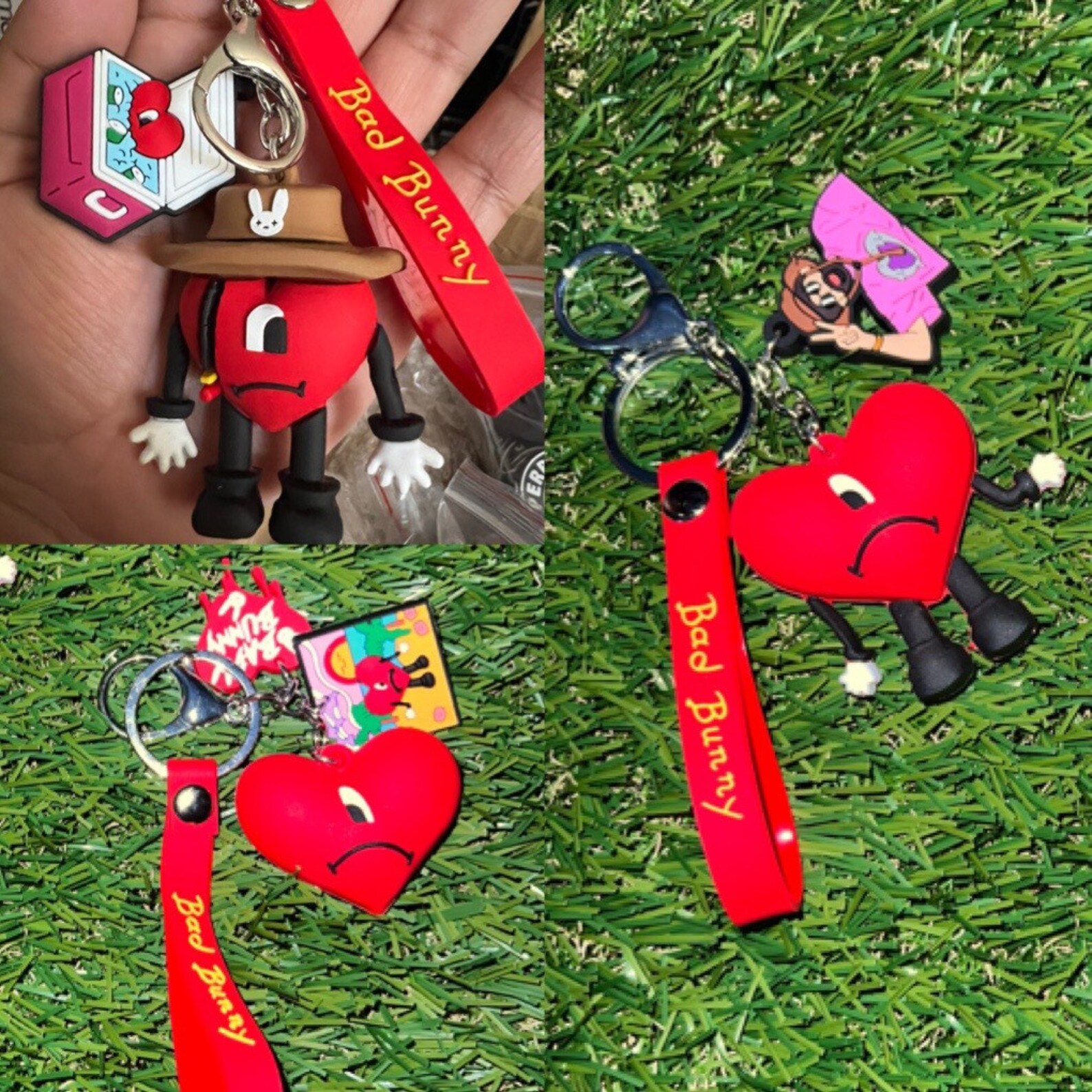 Bad Bunny Heart Keychain Bad Bunny Keychain Bad Bunny 3D Etsy