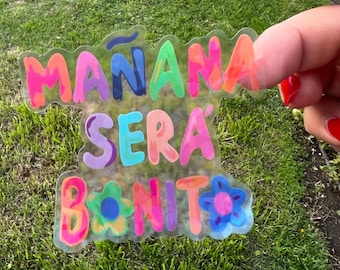 3 inch mañana será bonito stickers, Karol G clear holo sticker, manana será bonito clear sticker, shiny clear Karol g sticker 4inch clear