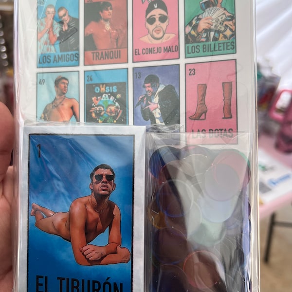 Bad bunny Loteria set, bad bunny Loteria card game, bad bunny Loteria bingo