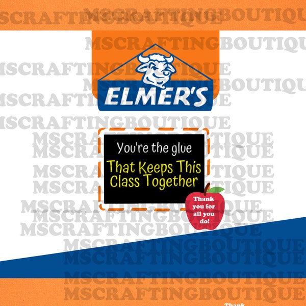 Elmer Glue inspired design PNG for  20oz tumbler teacher appreciation glue tumbler custom gift 300dpi