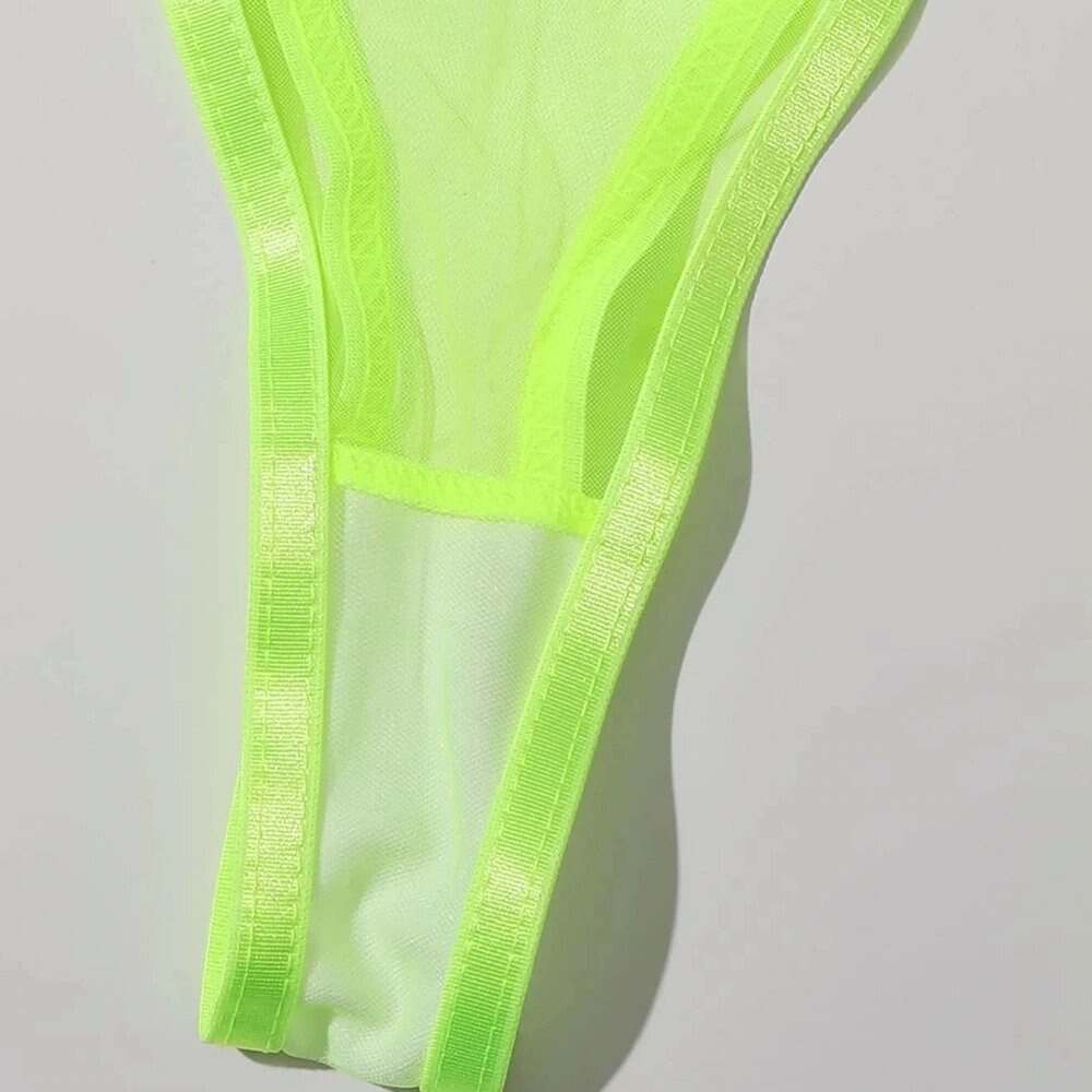 3 PCS Fantasy Lingerie Set Neon Green Sexy Transparent | Etsy