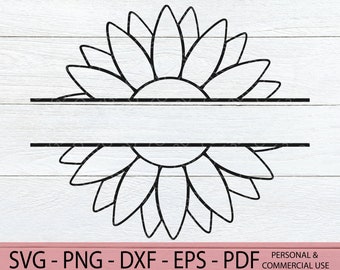 Download Sunflower Outline Etsy