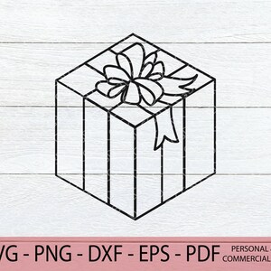 Prezent świąteczny SVG - Prezent svg - Prezent SVG - Prezent urodzinowy do wydrukowania - Prezent świąteczny svg - Prezent urodzinowy svg - ręcznie rysowane pudełko na prezent png