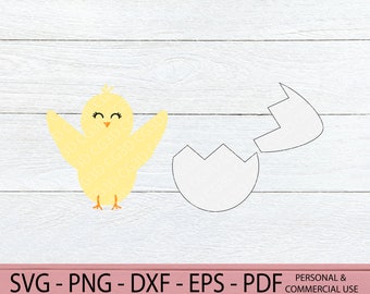 Easter Chick SVG - Hatching Chick SVG - Spring Chicken - Baby Chick SVG - Easter Decor Cut File - Happy Easter svg - Easter Egg Png - Cricut