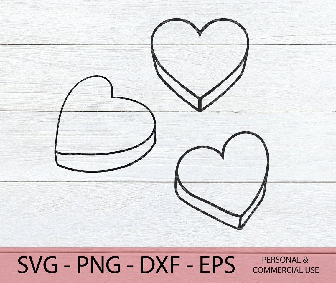 Hand Drawn Heart Candy Template SVG Blank Heart SVG Valentine SVG