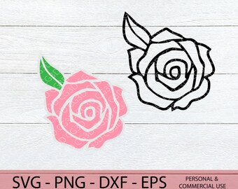 Rose SVG - Flower SVG - Floral Decal SVG - Spring Flower Svg - Layered Flower Svg - Rose Outline Svg - Flower Sticker - Cricut cut file