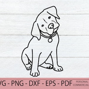 Labrador Puppy SVG - Chien SVG - Lab Puppy Outline SVG - Retriever Png - Dog Mom Cut File - J’aime mon chien - Fur Mama svg - Cricut Cut File