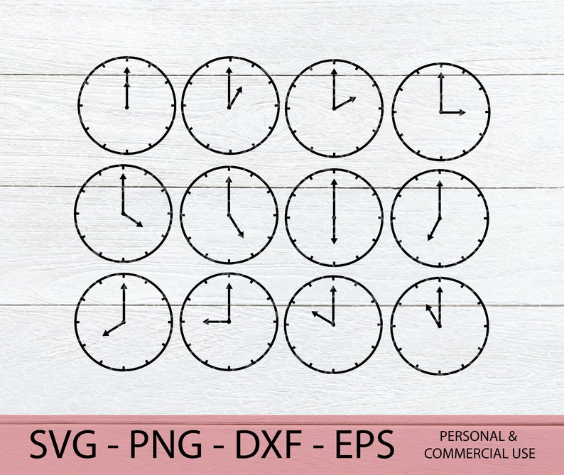 Clock Bundle SVG Hourly Clock Svg New Year Countdown Svg Etsy