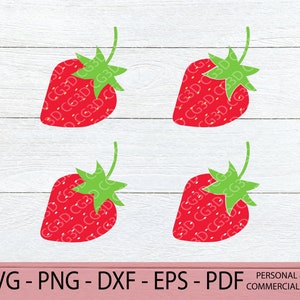 Strawberry SVG bundle - Layered Strawberry SVG - Summer Fruit dxf - Strawberries Printable - Tropical Fruit dxf - Strawberry Clipart png