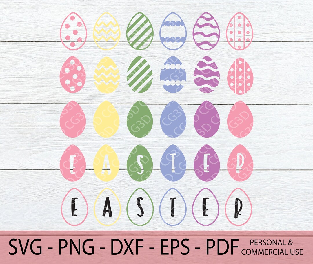 Easter Egg SVG Bundle - Easter Sign Cut File - Happy Easter SVG ...
