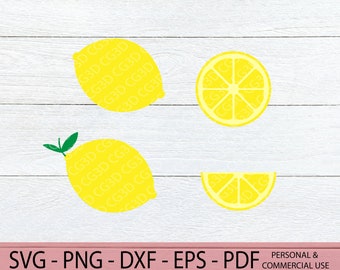 Lemon SVG bundle - Lemon Slice SVG - Summer Fruit dxf - Citrus Printable - Lemon Fruit dxf - Lemonade Clipart - Cricut Cut File
